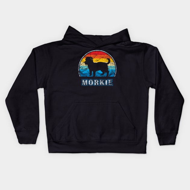 Morkie Vintage Design Dog Kids Hoodie by millersye